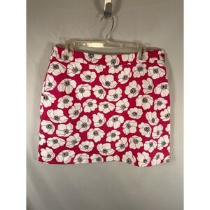 EP Pro 12 Skort Floral Print Skirt Shorts Golf Tennis Vacation Side Zipper Pink